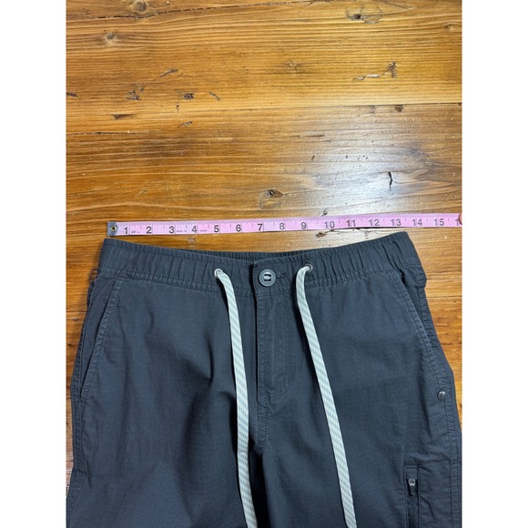 Vuori Womens Ripstop Slim Pant in Charcoal Midrise Drawstring Organic Cotton - Picture 11 of 13